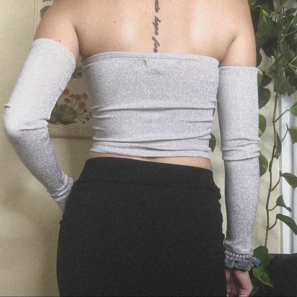 sparkle tube top and sleeves